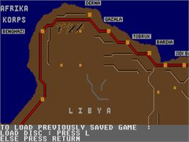 Title screen of Afrika Korps on the Atari ST.